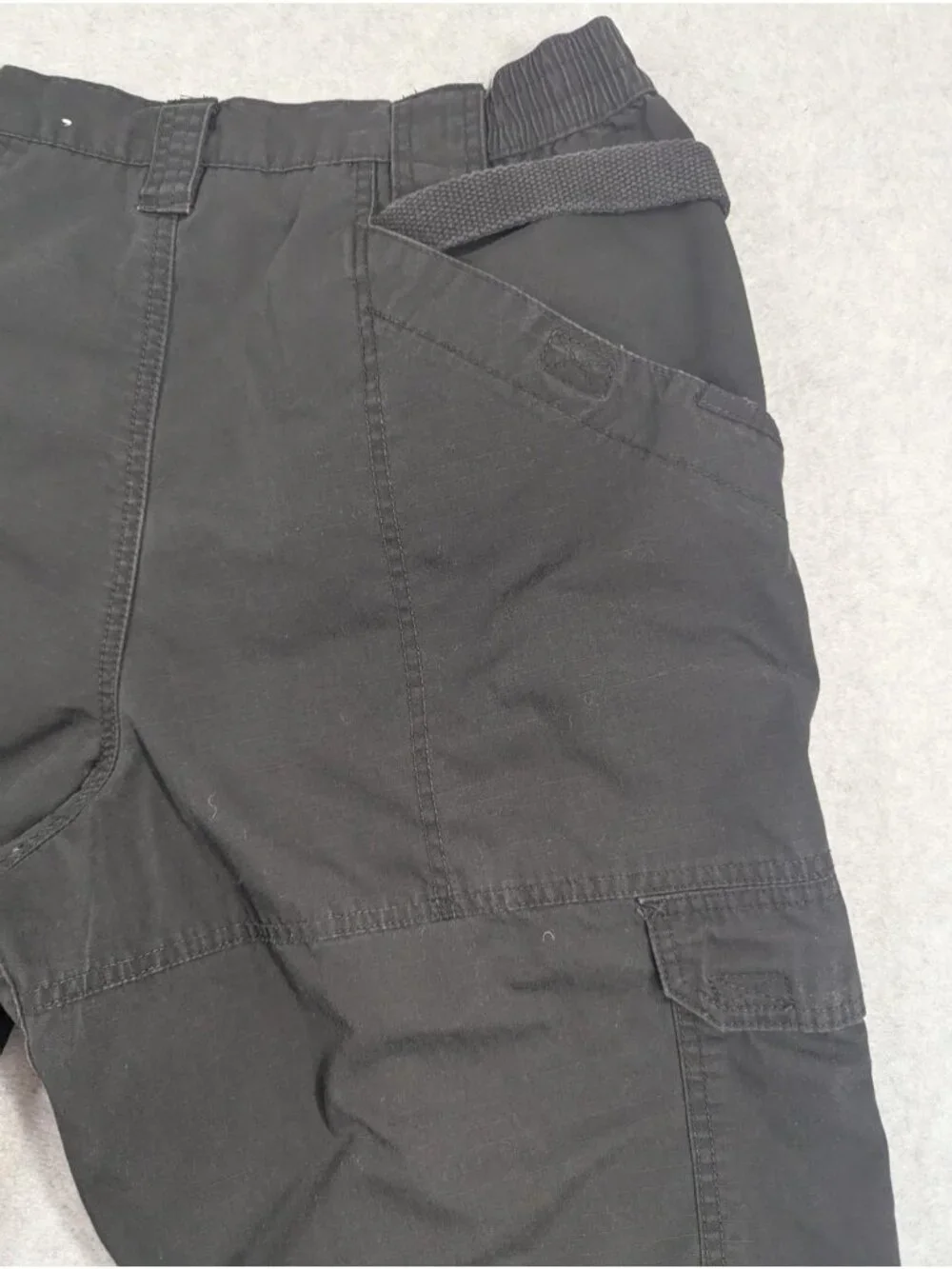 5.11 Tactical Series Pants Mens 36x30 Black Cargo Elastic Waist Workwear Outdoor